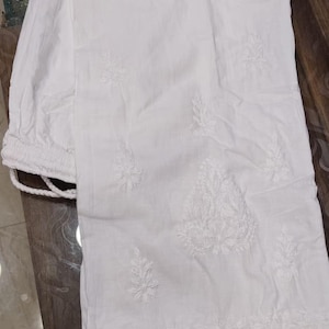 Chikankari Yellow Cotton Kurti: Indian Salwaar Kameez Women | Lucknowi Kurti/Kurta for Girls | Hand Embroidered Pure Cotton Kurta for Women image 6