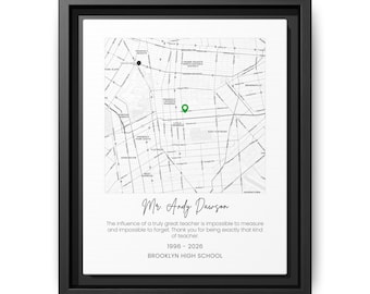 Personalized Map Gift for Retiring Teacher, Principle, Doctor, Appreciation Gift, Thank You Gift, Counsellor Gift, Coach Gift, Digital File
