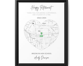 Custom Map Gift for Retiring Teacher, Principle, Doctor, Appreciation Gift, Thank You Gift, Counsellor Gift, Coach Gift, Digital File