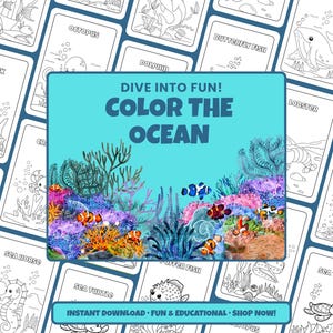 Under the Sea Animals Coloring Page | Ocean Creatures Printable for Kids | Sea Life Digital Download | Preschool Activity Worksheet