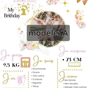 Personalized First Birthday Poster, several themes available .pdf