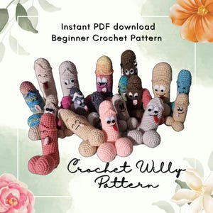 Crochet Willy Pattern PDF — Funny Amigurumi Plush, Adult Gag Gift, Beginner Friendly DIY