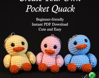 Crochet Duck Keychain Pattern, Amigurumi Plush Toy PDF (Instant Download)