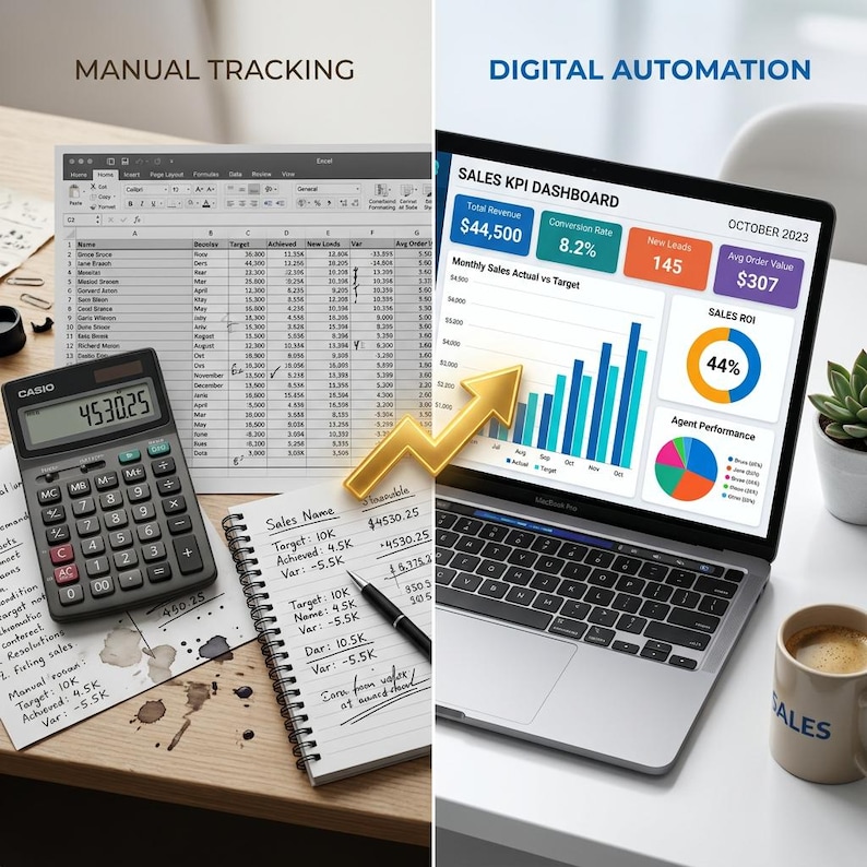 Sales KPI Dashboard Excel Template _ Target Vs Actual Tracker _ Sales ...