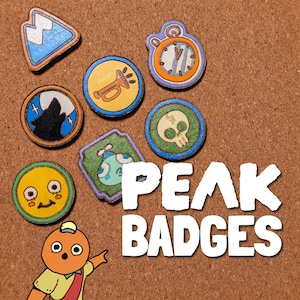 PEAK-badges + Ascendant-speld! - Houten speldjes, lasergegraveerd en handgeschilderd