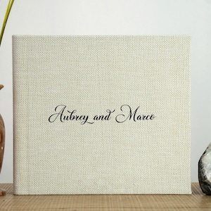 Personalized Wedding Guest Book: Lay-Flat Velvet, Suede, or Linen Cover
