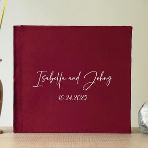 Elegant Lay-Flat Guest Book for Weddings – Add Polaroid or Instax Photos – Personalize with Names and Date