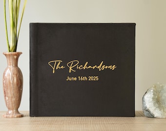 Personalized Wedding Guest Book: Polaroid Photo Album, Velvet or Linen Cover