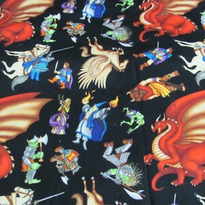 Wizards & Warriors // Michael Miller 100% Cotton Fabric Black Dragons C935 // Price is per yard BTY