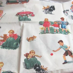 Dick & Jane Children Schoolbook Pearson // Michael Miller 100% Cotton Fabric OOP // Price is for ONE yard only - much more fabric in my shop