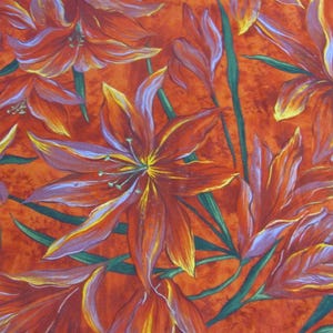 Fern Hill&#39;s Hollyhock Dolls // Red Floral Stephanie Brandenburg Camelot Cottons // 100% Cotton Quilting Fabric OOP // Price is per yard BTY