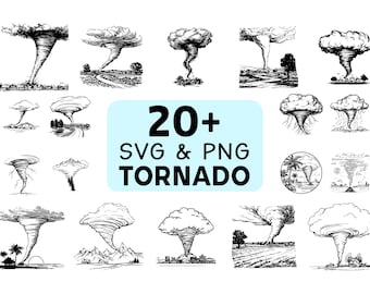 Tornado SVG PNG Bundle, Storm Twister Clipart, Cricut Cut Files
