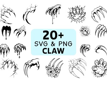 Claw Svg Png Bundle, Animal Claw Scratch Clipart, Cricut Cut Files