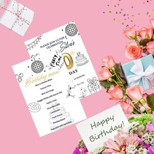 Cartão de Aniversário Minimalista Branco – Download Digital – PDF para Impressão – Download Instantâneo