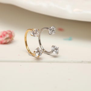 Pequeño anillo de titanio de 20 g con forma de herradura para tabique nasal, con rosca interna, para labio, trago y daith.