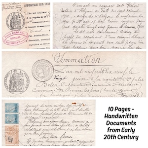 Antique Handwritten Documents, 1910s-1920s – High-Res Digital Scans, Handwritten Notarial Acts, Summons, Contracts, Algeria & France