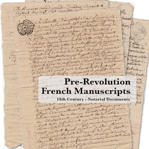 Pre-Revolution French Manuscripts 1775–1785 - 18th Century Notarial Documents - Antique Paper Printable - Junk Journal Digital Download