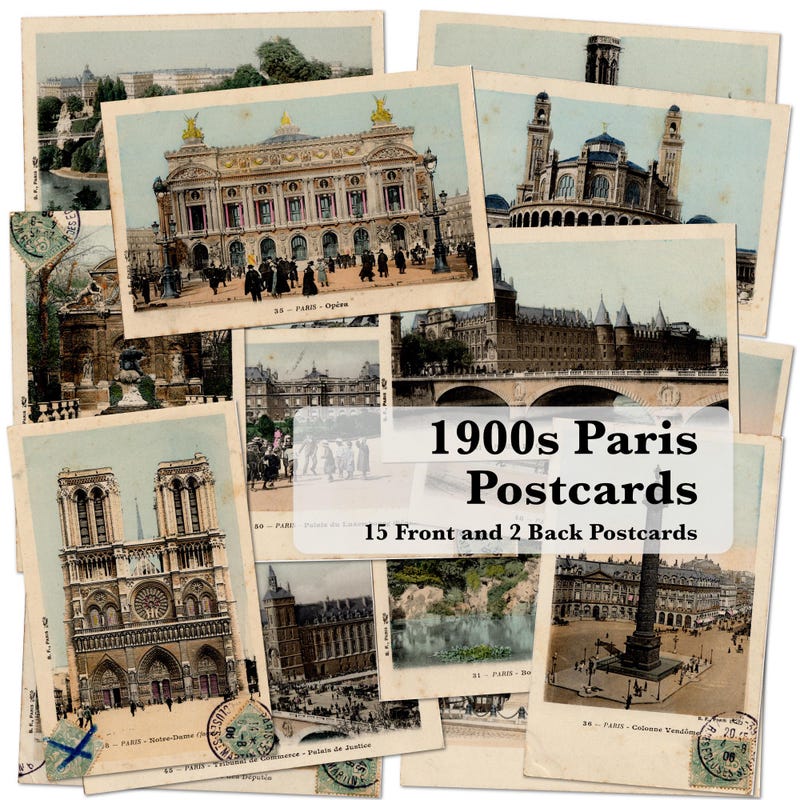 Paris Postle Card Paris Postcards - Etsy