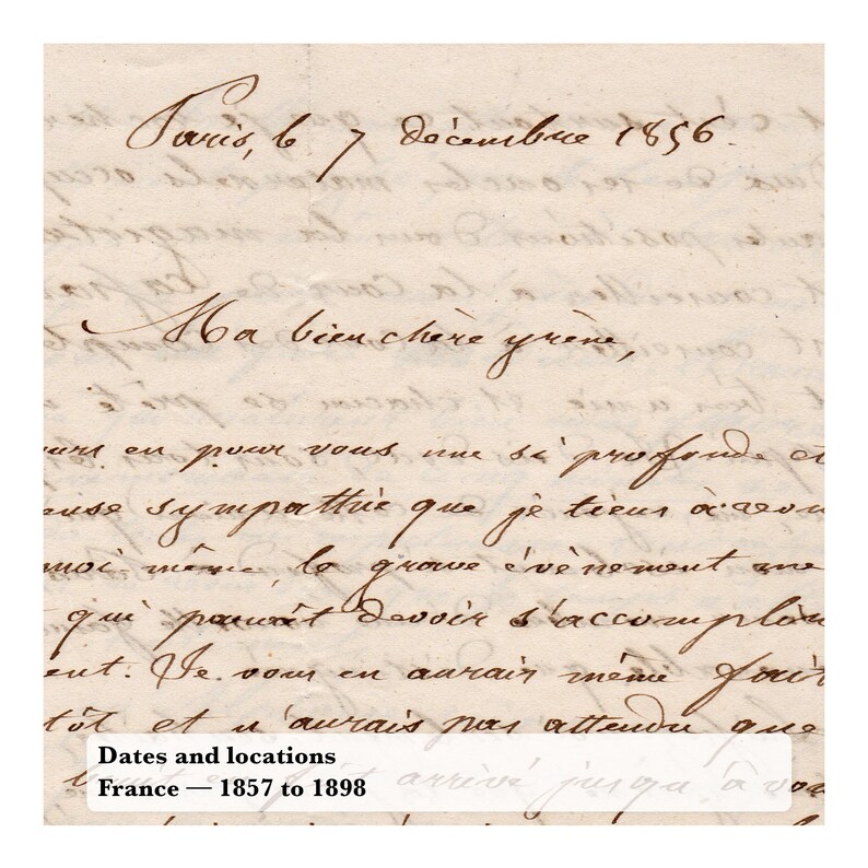 15 Authentic 19th Century French Letters (1857–1898) – 46 Handwritten ...
