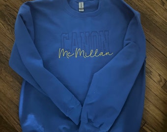 Sudadera de cuello redondo con espíritu escolar personalizable: ropa de equipo personalizada