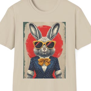 Stylish Rabbit T-Shirt, Cool Bunny Tee, Fun Casual Shirt, Unique Gift for Animal Lovers, Fun Fashion Statement, funky t-shirt, Art t-shirt
