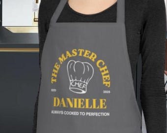 Personalized Cotton Apron, Custom Cooking Outfit, BBQ Essential