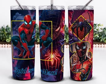 Spiderman Tumbler Wrap Design, 20oz Skinny Tumbler Design, Spiderman PNG Sublimation Design, Digital Design Instant Download PNG Spiderman