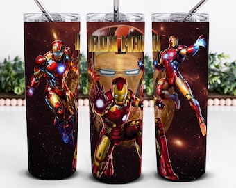 Superheroes Tumbler Wrap Instant Download - Iron Man Tumbler 20 oz Wrap PNG Design - Ironman Tumbler Design, Superhero Iron man Sublimation