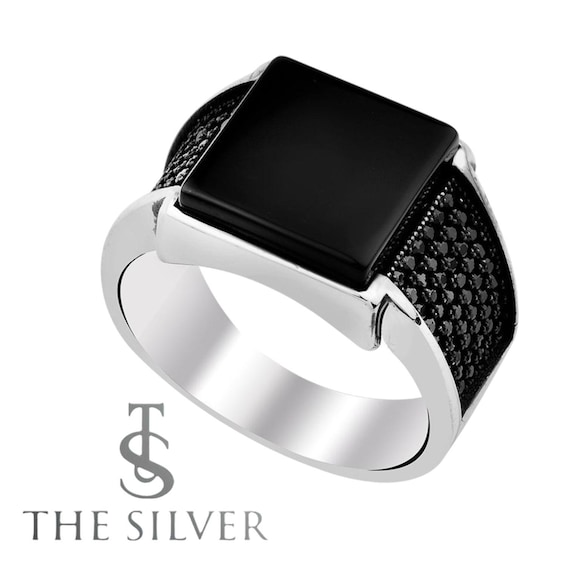 Handmade Pure 925 SILVER Men Ring Onyx Stone Wedding Jewelry - Etsy