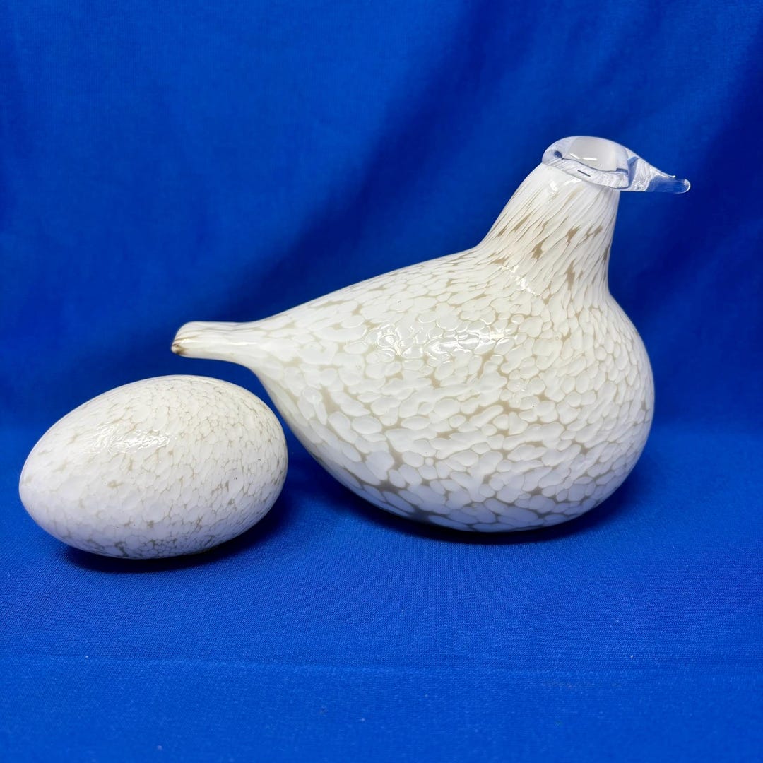 Iittala Oiva Toikka Birds: Signed Willow Grouse & Egg Set - Etsy