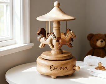 Custom Wooden Musical Box,Unique Gifts for Kid,Keepsake Gift,Baby Shower Gift,Holiday Gift,Nursery Decor,Christmas Musical Box Gift,Birthday