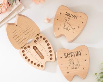 Custom Wooden Baby Tooth Box, Tooth Fairy Box, Milk Tooth Box, Kid's Unisex Gift, Baby Gifts, Tooth Keepsake Box, Gifts for Kids, Birthday