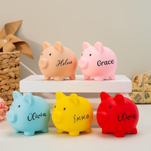 Personalised Piggy Bank with Name, Piggy Bank for Boys or Girls, Birthday Gift, Kids Room Decor, Unique Gift for Kids, Holiday Gifts,Xmas