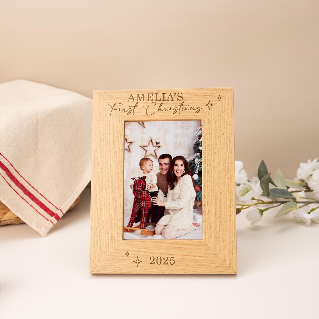 Custom Photo Frame for Babys First Christmas: Baby's 1st Christmas ...