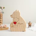 First Mothers Day Gifts, Custom Wooden Mom and Baby Bear Puzzle, Family Home Decor, New Mom Gifts, Daughters First Mothers Day, Bear Mom