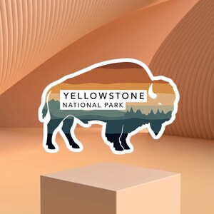 Yellowstone National Park Sticker | Waterproof Vinyl Decal | Wyoming Montana Souvenir | Old Faithful | Travel Gift Buffalo Colorful Sticker
