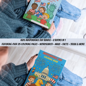 4th of July, Kids Bundle of Activities & Coloring | Printable Independence Day Fun | Wordsearch, Facts plus More, Instand Download PDFs