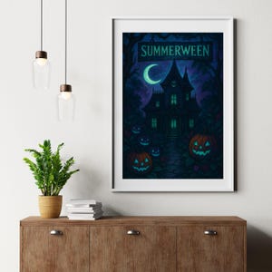 Haunted House | Summerween Gothic Artwork | Spooky Summer Wall Art | Printable Halloween Decor | Digital Download