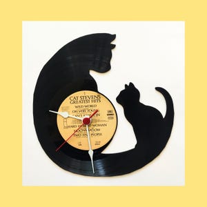 Vinyl Wall Clock with two cats