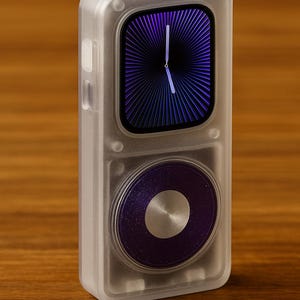 iPod Style Case für Apple Watch - Transparentes Retro Design mit Mausrad