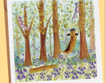 Border terrier Squirrel chase card