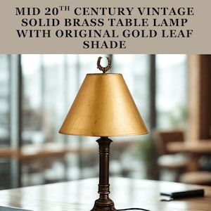 Vintage Hollywood Regency Brass Table Lamp - Laurel Wreath Finial & Gold Shade