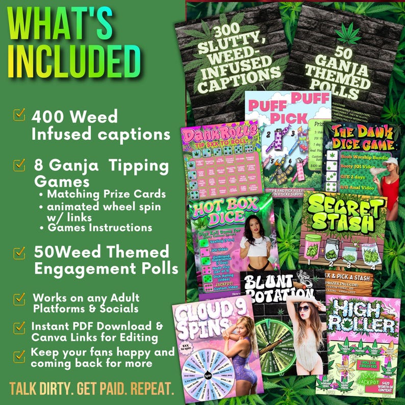 420 Stoner Adult Creator Pack | Weed Captions | Spin the Wheel | Polls ...