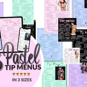 6 Editable OnlyFans Tip Customizable Menu: Canva template (Digital Download)