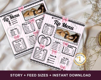 Retro Pink & Black Spicy Menu Template | NSFW content  Price List for Onlyfans Model