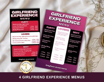 Girlfriend Experience Tip Menu Template: Editable Canva OnlyFans Price List (Digital Download)