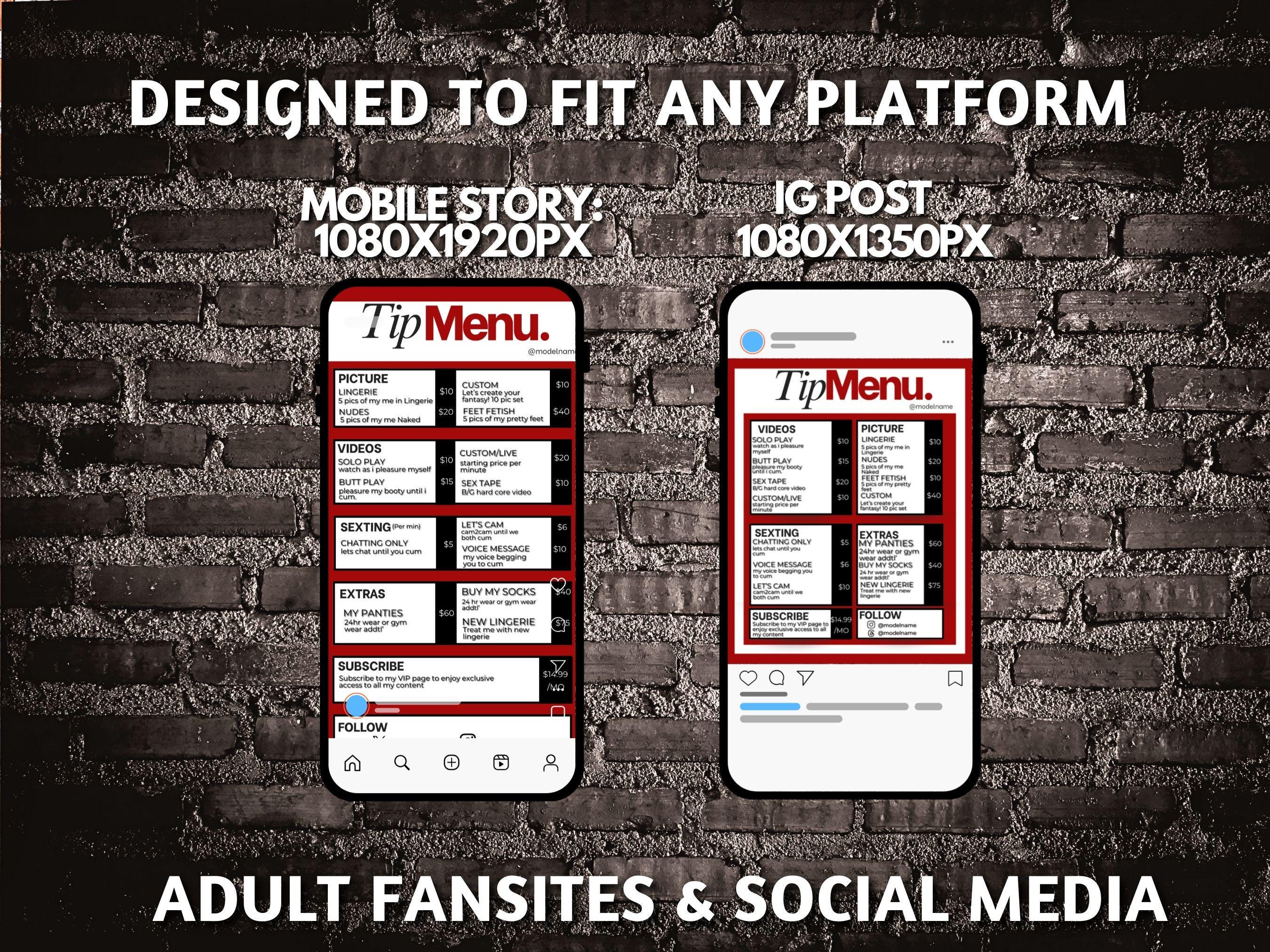 Onlyfans Tip Menu Templates Canva | Creator Pricing Menu Bundle ...