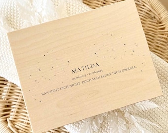Erinnerungskiste für Sternenkind, Personalisierte Geschenke als Andenkenbox, Trauerkiste, Geschenk zur Geburt Hochzeit, Erinnerungsbox Baby