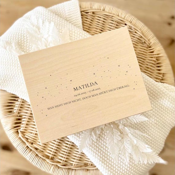 Erinnerungskiste für Sternenkind, Personalisierte Geschenke als Andenkenbox, Trauerkiste, Geschenk zur Geburt Hochzeit, Erinnerungsbox Baby