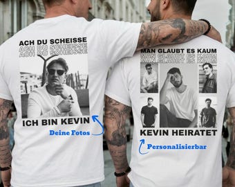 Junggesellenabschied T-Shirt personalisierbar mit Namen und Foto des Bräutigams, Lustiges Gruppenshirt Mann, Crew Outfit JGA Shirt Herren
